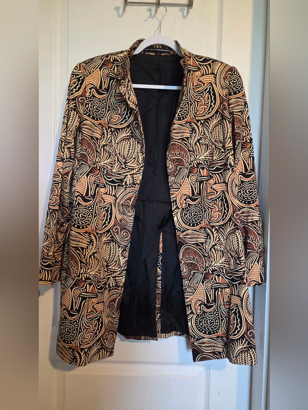 Linda Allard for Ellen Tracy Vintage Longline Blazer - Tribal Print, Size 8